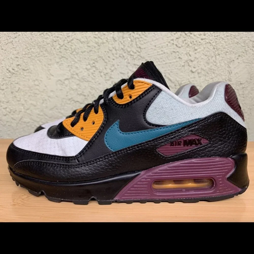 RARE‎ 🚀 Nike Wmns Air Max 90 Silver Bordeaux Teal Light Geode 325213-058 Size 7